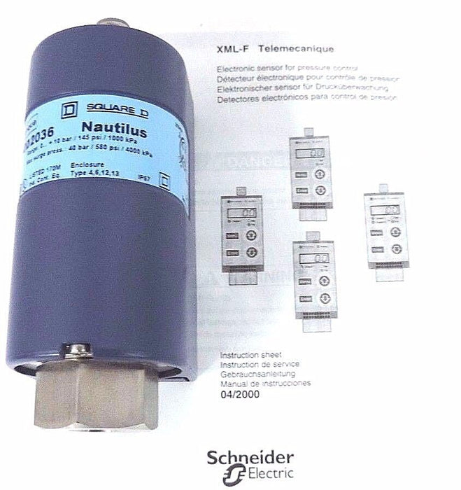 LOT OF 2 NIB TELEMECANIQUE XML-F010D2036 DUAL STAGE ELECTRONIC PRESSURE SWITCHES