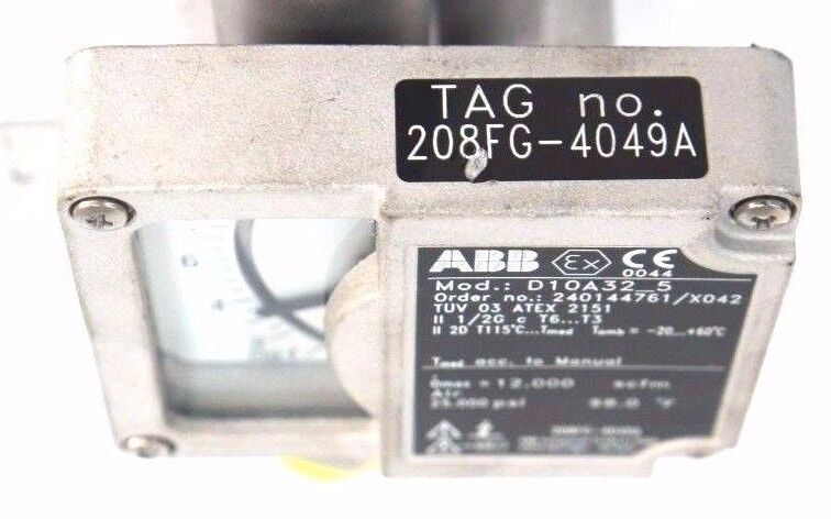 NEW ABB D10A32-5 FLOWMETER 1/2" NPT ORDER NO. 240144761/X042 D10A325