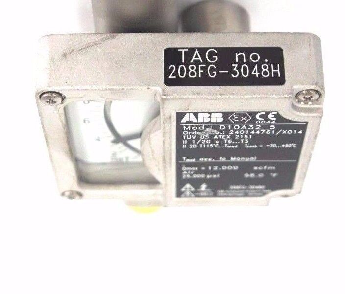 NEW ABB D10A32-5 FLOWMETER 1/2" NPT ORDER NO. 240144761/X014 D10A325
