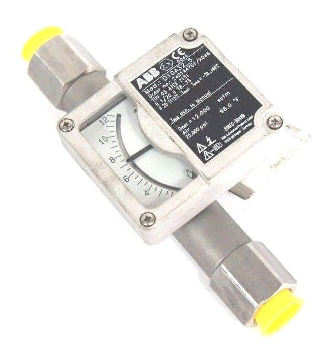 NEW ABB D10A32-5 FLOWMETER 1/2" NPT ORDER NO. 240144761/X046 D10A325
