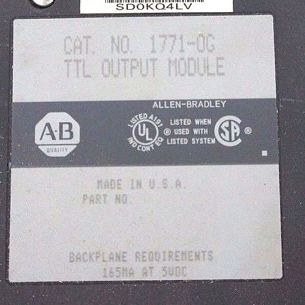 LOT OF 6 ALLEN BRADLEY 1771-OG TTL OUTPUT MODULES W/ 1771-WC SERIES B HARNESS