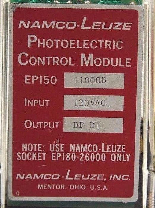 NAMCO LEUZE EP150-11000B PHOTOELECTRIC CONTROL MODULE W/ EP180-26000 BASE