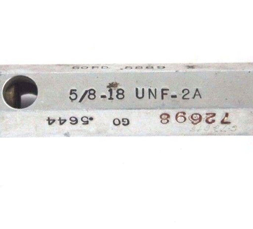 JOHNSON GAGE CO. 5/8-18 UNF-2A THREAD PLUG GAGE GO 0.5644 NO GO 0.5889