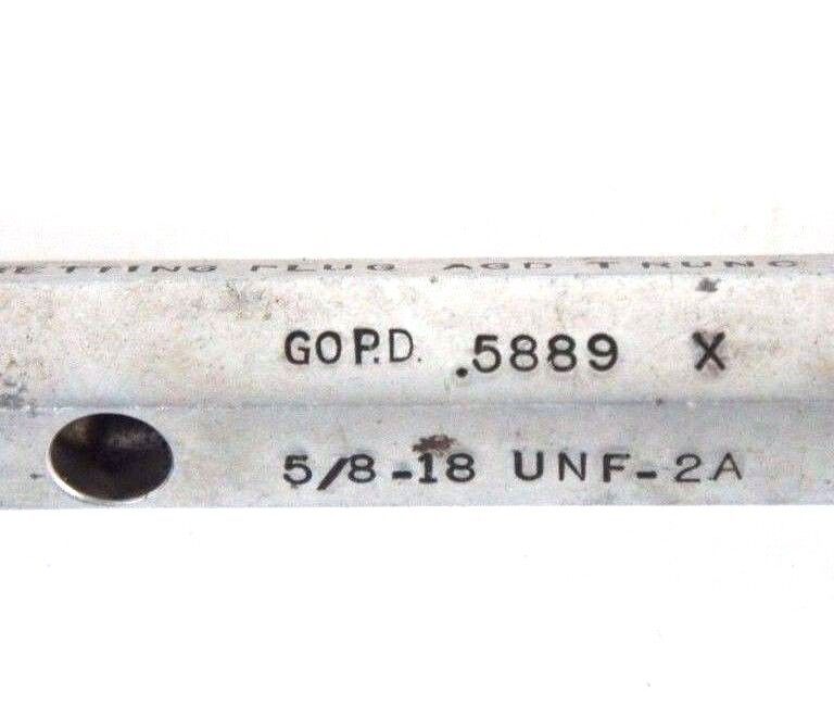 JOHNSON GAGE CO. 5/8-18 UNF-2A THREAD PLUG GAGE GO 0.5644 NO GO 0.5889