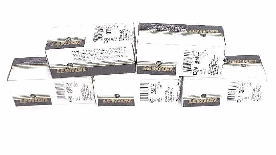 LOT OF 5 NEW LEVITON 4710 LOCKING RECEPTACLES 15A, 125V, BLACK