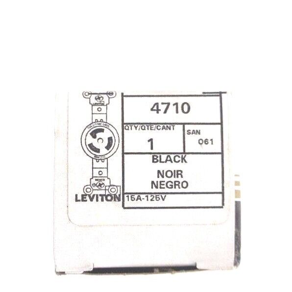 LOT OF 5 NEW LEVITON 4710 LOCKING RECEPTACLES 15A, 125V, BLACK