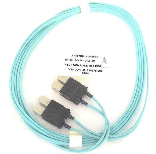 ANIXTER 246843 FIBER OPTIC 50/125 SC-SC DPX-3M INSERTION LOSS 0.5, 949976-000