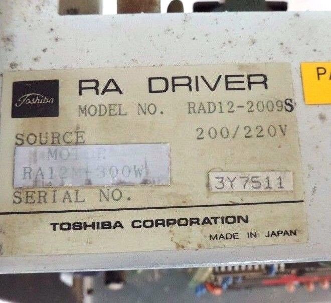 TOSHIBA RA DRIVER RAD12-2009S 200/220V MOTOR RA12M-300W