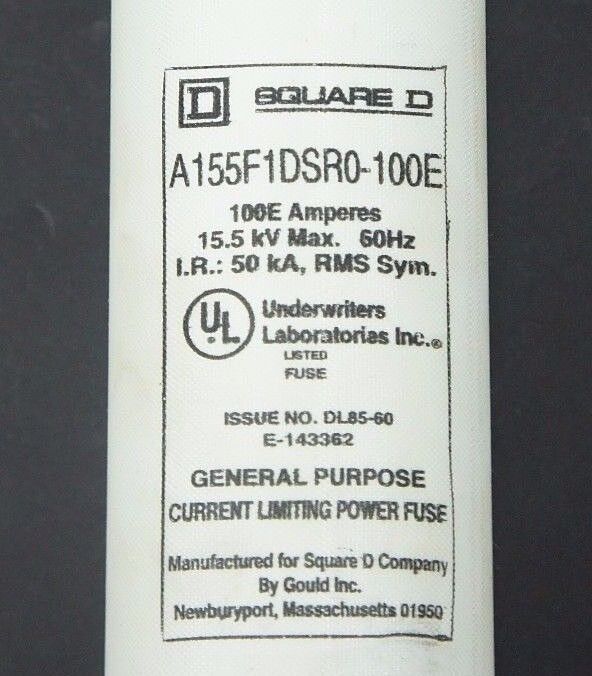 CASE OF 3 NEW SQUARE D A155F1DSRO-100E CURRENT LIMITING POWER FUSE 100E AMPS