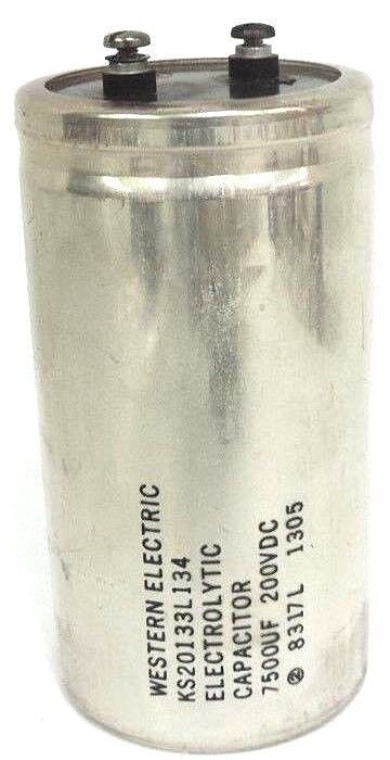 WESTERN ELECTRIC KS20133L134 ELECTROLYTIC CAPACITOR 7500UF, 200VDC, 8317L 1305