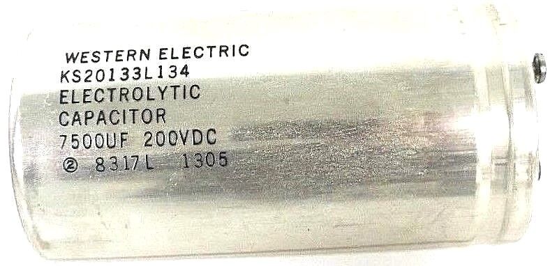 WESTERN ELECTRIC KS20133L134 ELECTROLYTIC CAPACITOR 7500UF, 200VDC, 8317L 1305