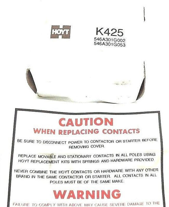 NIB HOYT K425 CONTACT KIT 546A301G0052, 546A301G053