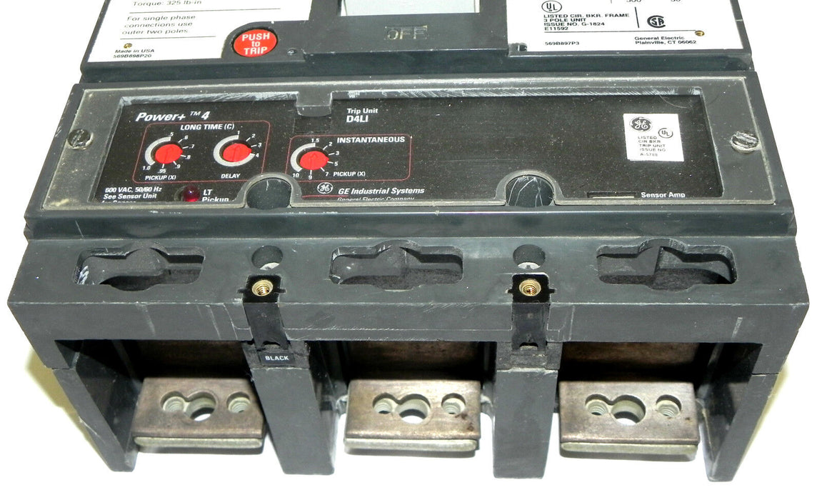 GENERAL ELECTRIC TJL4V2605 CIRCUIT BREAKER 500A, 600VAC, 3POLE