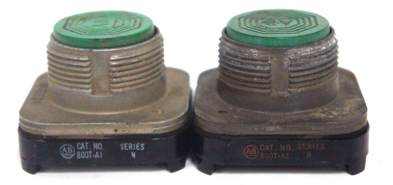 LOT OF 2 ALLEN BRADLEY 800T-A1 PUSH BUTTON FLUSH HEADS SER B AND SER N