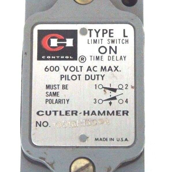 CUTLER-HAMMER 10316H1600A LIMIT SWITCH ONLY TYPE L, 600V
