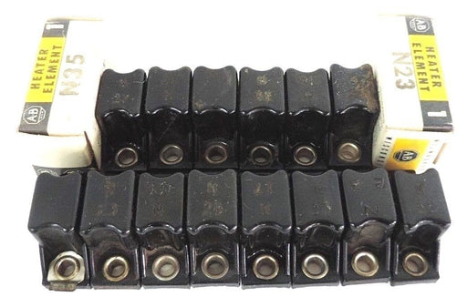 LOT OF 16 ALLEN BRADLEY HEATER ELEMENTS N36 N37 N33 N30 N23 N28 N17 N22 N35 N23