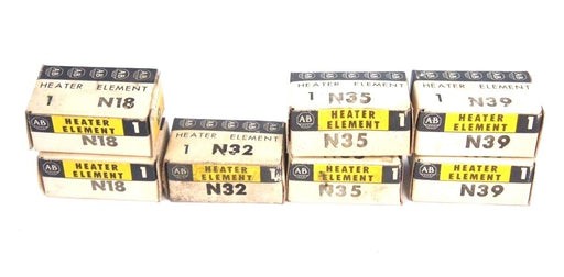 LOT OF 7 NIB ALLEN BRADLEY HEATER ELEMENTS (2) N18 (1) N32 (2) N35 (2) N39