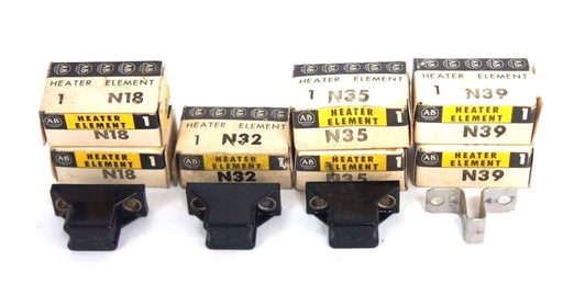 LOT OF 7 NIB ALLEN BRADLEY HEATER ELEMENTS (2) N18 (1) N32 (2) N35 (2) N39