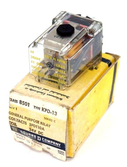 NIB SQUARE D 8501-KPD-13 SER. C GENERAL PURPOSE RELAY COIL: 24V CONTACTS 3PDT10A
