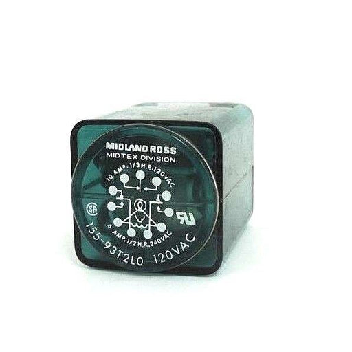 MIDLAND ROSS MIDTEX 155-93T2L0 RELAY 15593T2L0, 120VAC