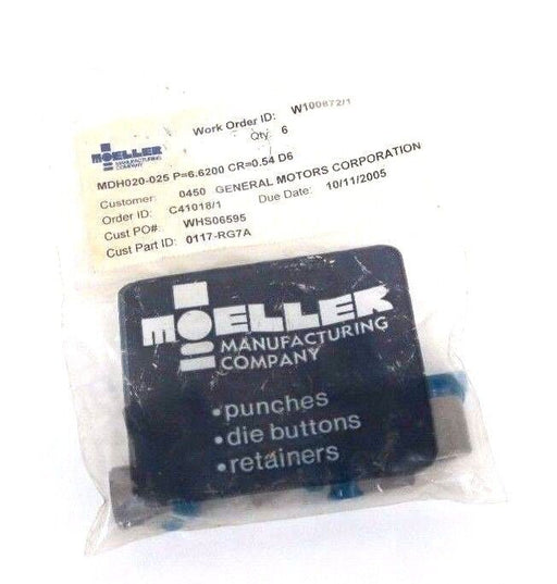 BAG OF 6 NEW MOELLER MDH020-025 PUNCHES P=6.6200, CR=0.54 D6, MDH020025