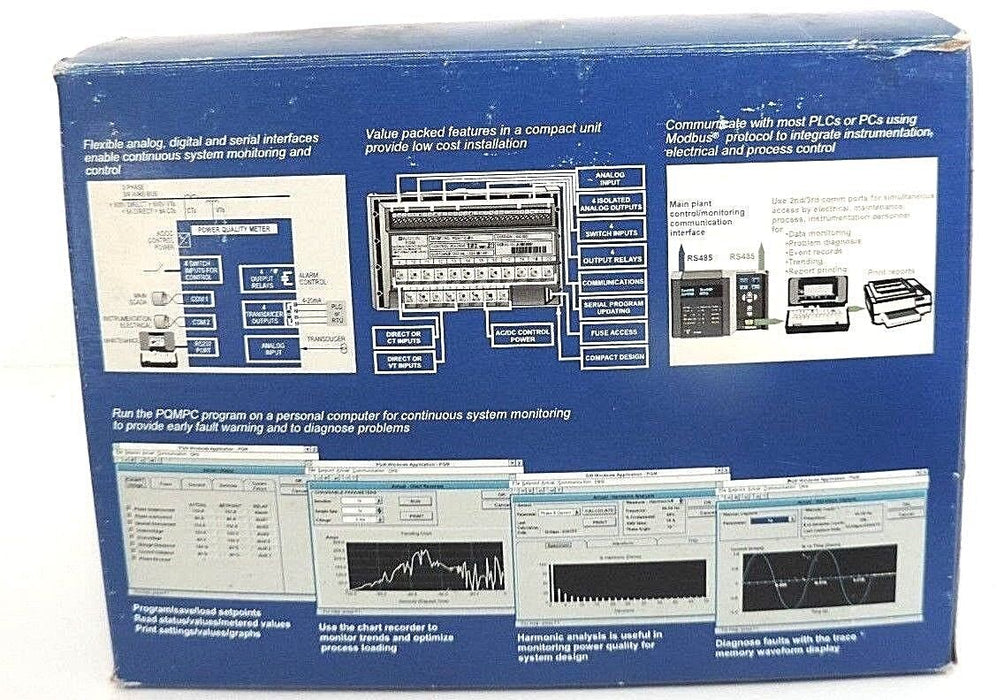 NIB GE MULTILIN PQM POWER QUALITY METER VERSION: 301.000 W/ PC SOFTWARE