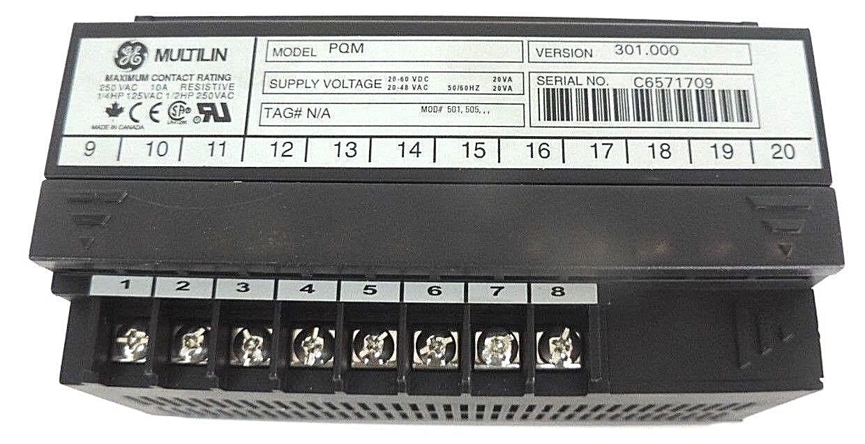 NIB GE MULTILIN PQM POWER QUALITY METER VERSION: 301.000 W/ PC SOFTWARE