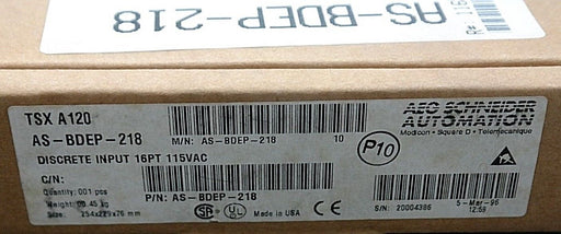 NIB SCHNEIDER TSX A120 / AS-BDEP-218 DISCRETE INPUT MODULE 16PT 115VAC