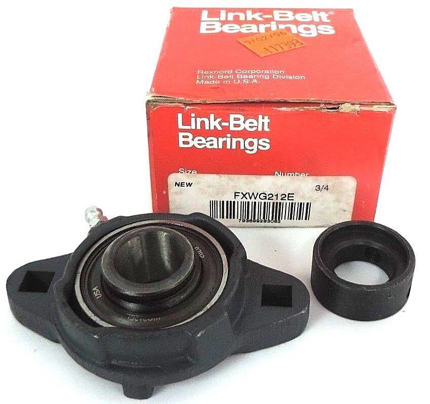 NIB LINK-BELT REXNORD FXWG212E PILLOW BLOCK 3/4IN BORE 2BOLT W/LOCKING COLLAR