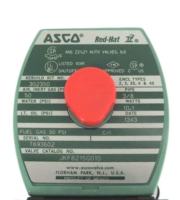 NIB ASCO JKF8215G010 SOLENOID VALVE 2WAY 10.1WATT 24V 3/8IN PORT