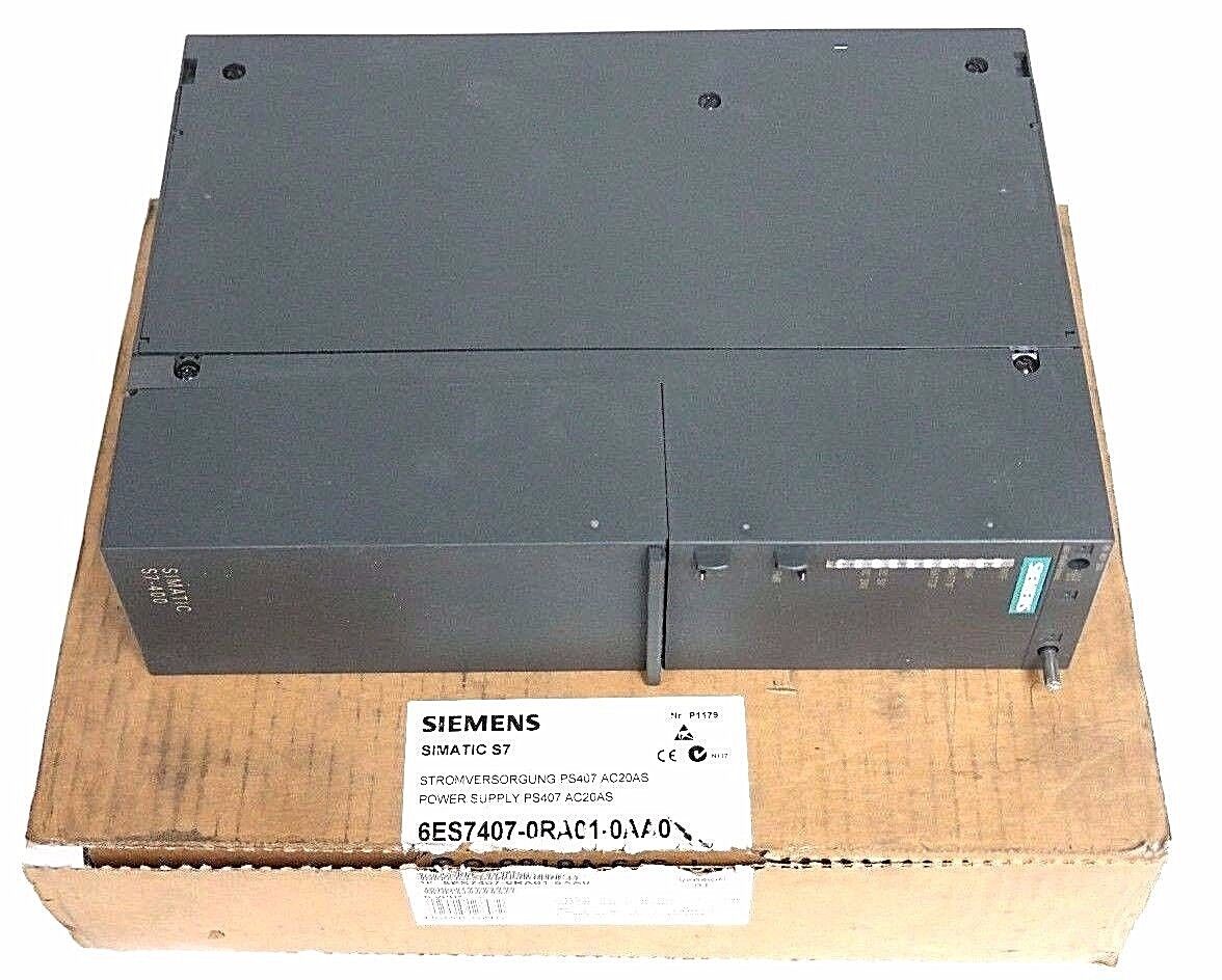 NEW SIEMENS SIMATIC S7  6ES7407-0RA01-0AA0 POWER SUPPLY PS407 AC20AS VERSION 1