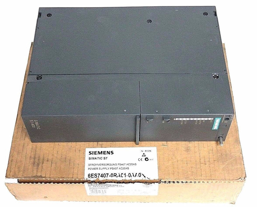 NEW SIEMENS SIMATIC S7  6ES7407-0RA01-0AA0 POWER SUPPLY PS407 AC20AS VERSION 1
