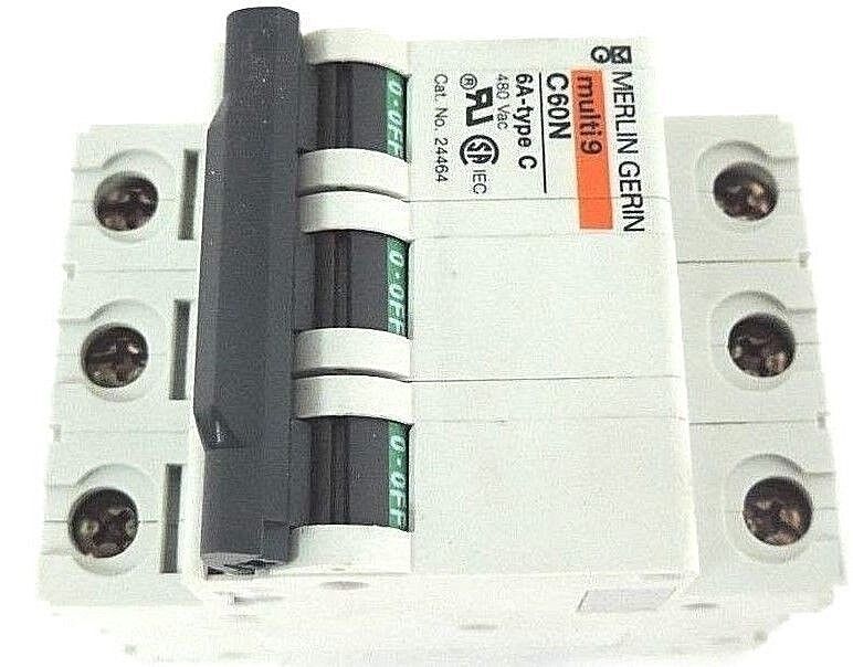 NIB SQUARE D MG24464 SUPPLEMENTARY PROTECTOR C60N MERLIN GERIN 3POLE, 6AMP