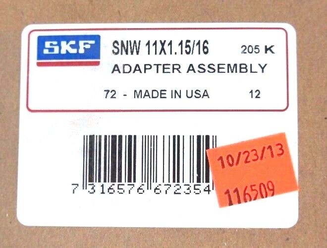 NIB SKF SNW 11X1.15/16 ADAPTER ASSEMBLY SNW11X11516