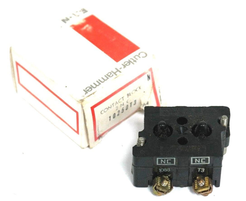 NIB CUTLER-HAMMER 10250T3 CONTACT BLOCK 600VAC, 2 N.C.