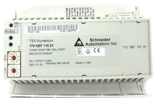 NIB SCHNEIDER MODICON 170NEF11021 COMM ADAP MB+ SGL PORT 984 DATA FORMAT