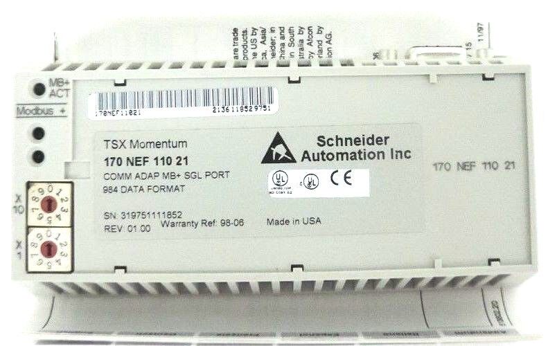 NIB SCHNEIDER MODICON 170NEF11021 COMM ADAP MB+ SGL PORT 984 DATA FORMAT