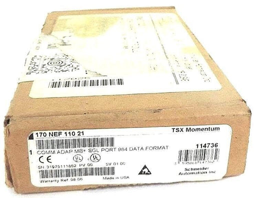 NIB SCHNEIDER MODICON 170NEF11021 COMM ADAP MB+ SGL PORT 984 DATA FORMAT