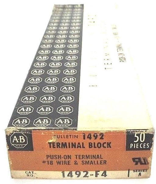BOX OF 50 NEW ALLEN BRADLEY 1492-F4 SER. A TERMINAL BLOCKS 1492F4