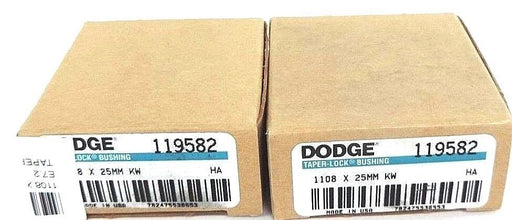 LOT OF 2 NEW DODGE 119582 TAPER-LOCK BUSHINGS 1108 X 25MM