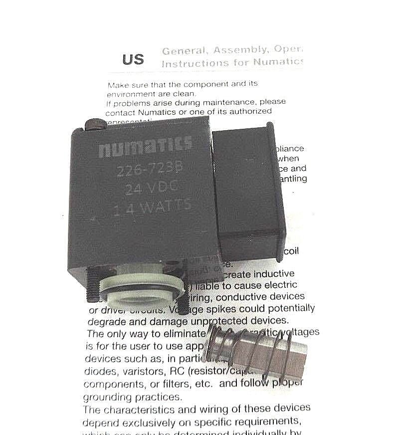 NEW NUMATICS 226-723B SOLENOID VALVE 24VDC, .06A