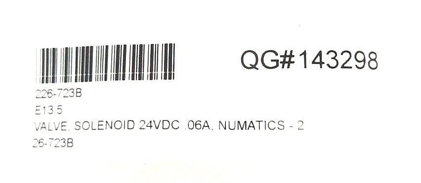 NEW NUMATICS 226-723B SOLENOID VALVE 24VDC, .06A