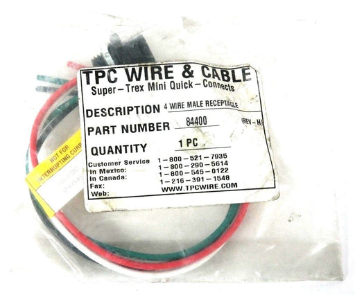 LOT OF 2 NEW TPC WIRE & CABLE 84400 4-WIRE MALE RECEPTACLE CONNECTORS