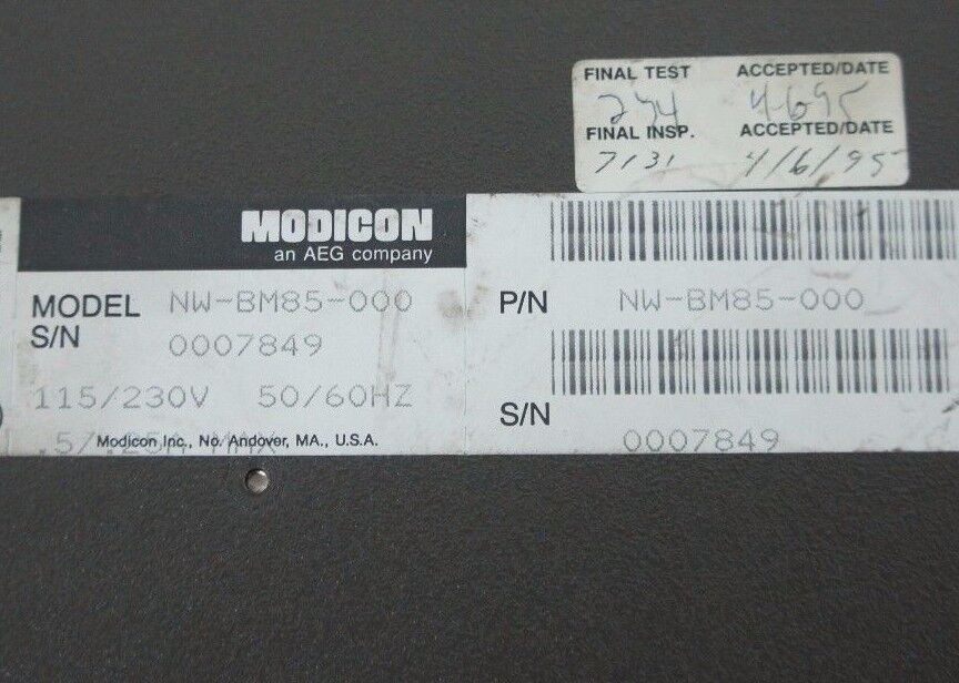 MODICON NW-BM85-000 BRIDGE/MUX MODBUS PLUS PROM: AS-S960-005