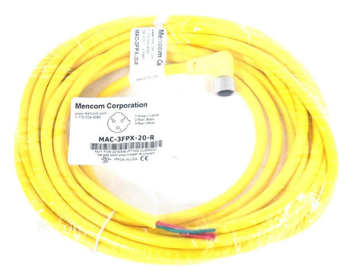 NEW MENCOM MAC-3FPX-20-R MICRO-AC SERIES CORDSET 300V, 4A, 3P, 20FT, MAC3FPX20R
