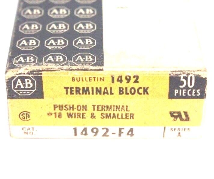 BOX OF 45 NEW ALLEN BRADLEY 1492-F4 SER. A TERMINAL BLOCKS 1492F4