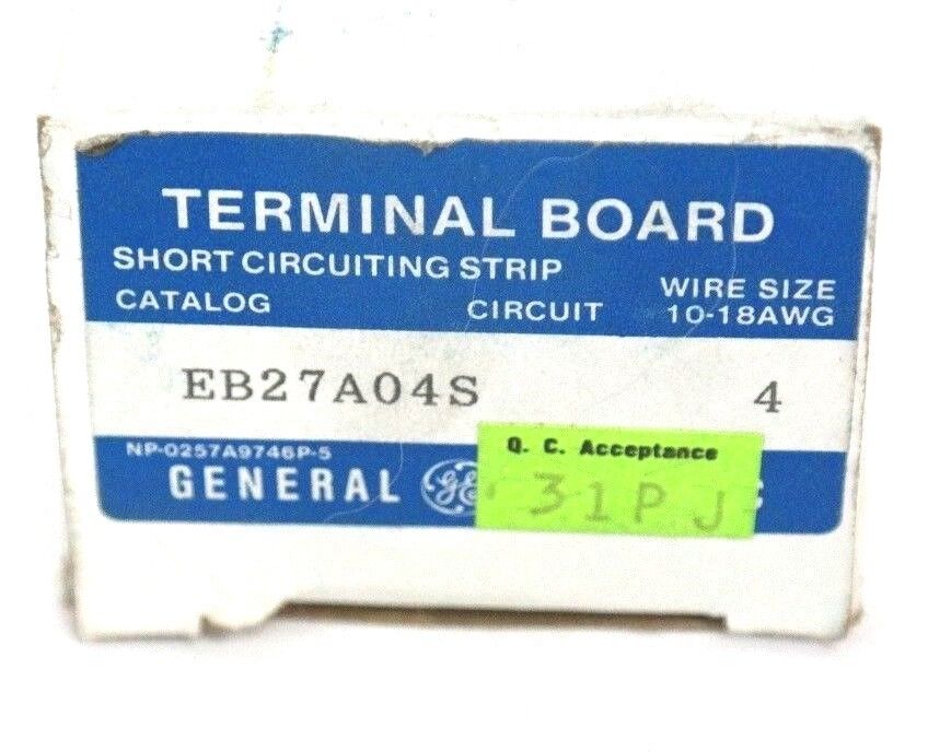 NIB GENERAL ELECTRIC EB27A04S TERMINAL BOARD WIRE SIZE 4 W/ 183B4226 P-I BLOCK