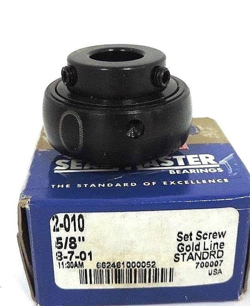 NIB SEALMASTER 2-010 BEARING INSERT 5/8IN BORE SETSCREW LOCK 2010
