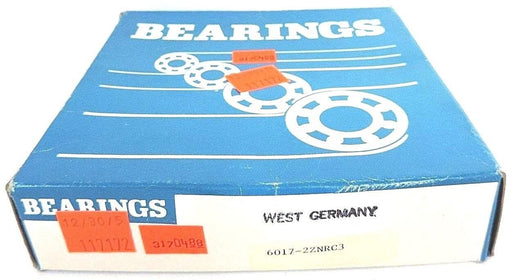 NIB WEST GERMANY BEARINGS 6017-2ZNRC3 BALL BEARING 60172ZNRC3, 6017-2Z-C3