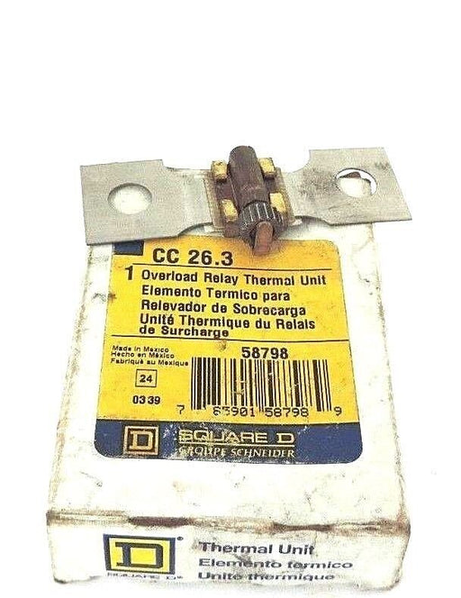 NIB SQUARE D CC 26.3 OVERLOAD RELAY THERMAL UNIT 58798